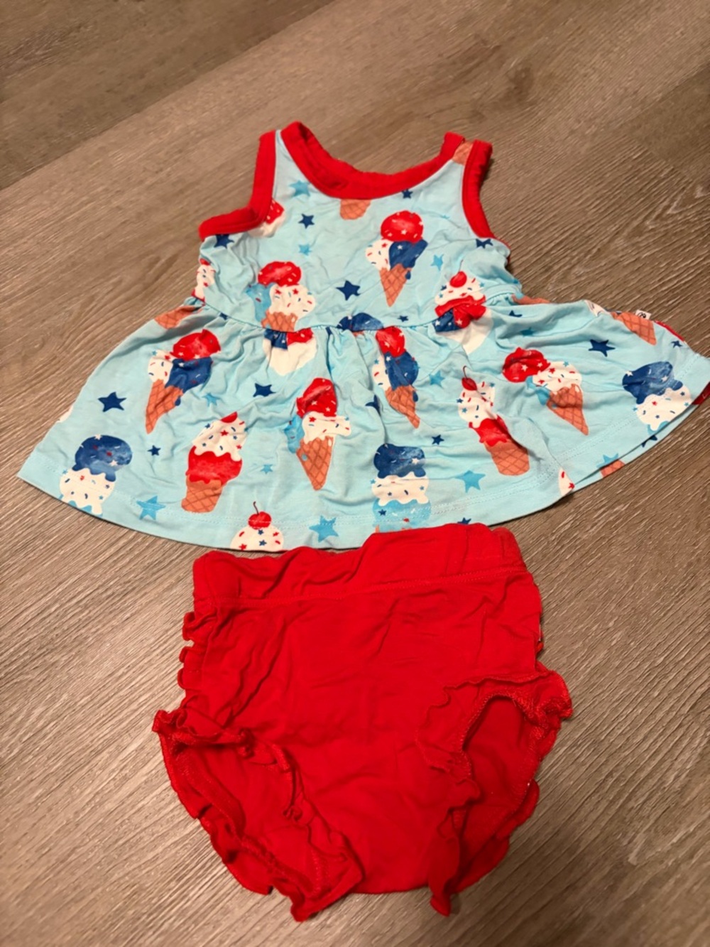 Birdie bean patriotic ice cream bummies set 0-3months